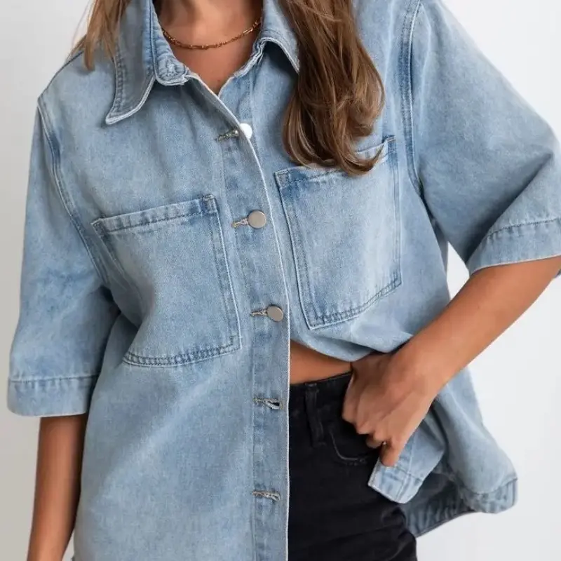 寬鬆牛仔襯衫