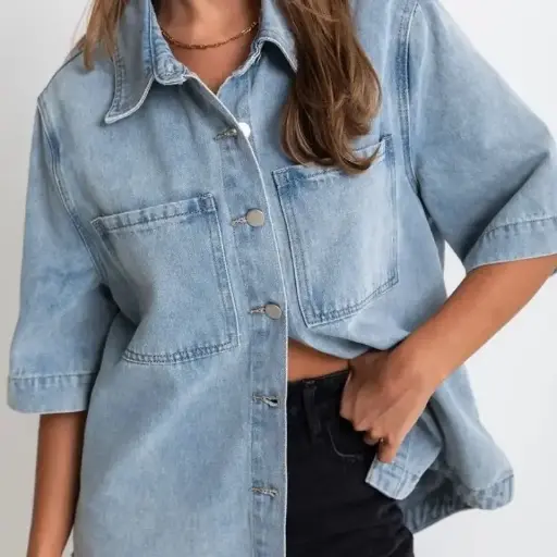 寬鬆牛仔襯衫
